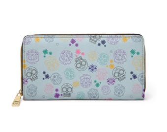 Cartera con calaveras de colores