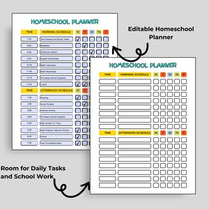 Homeschool Weekly Planner Printable Template Student Schedule Morning