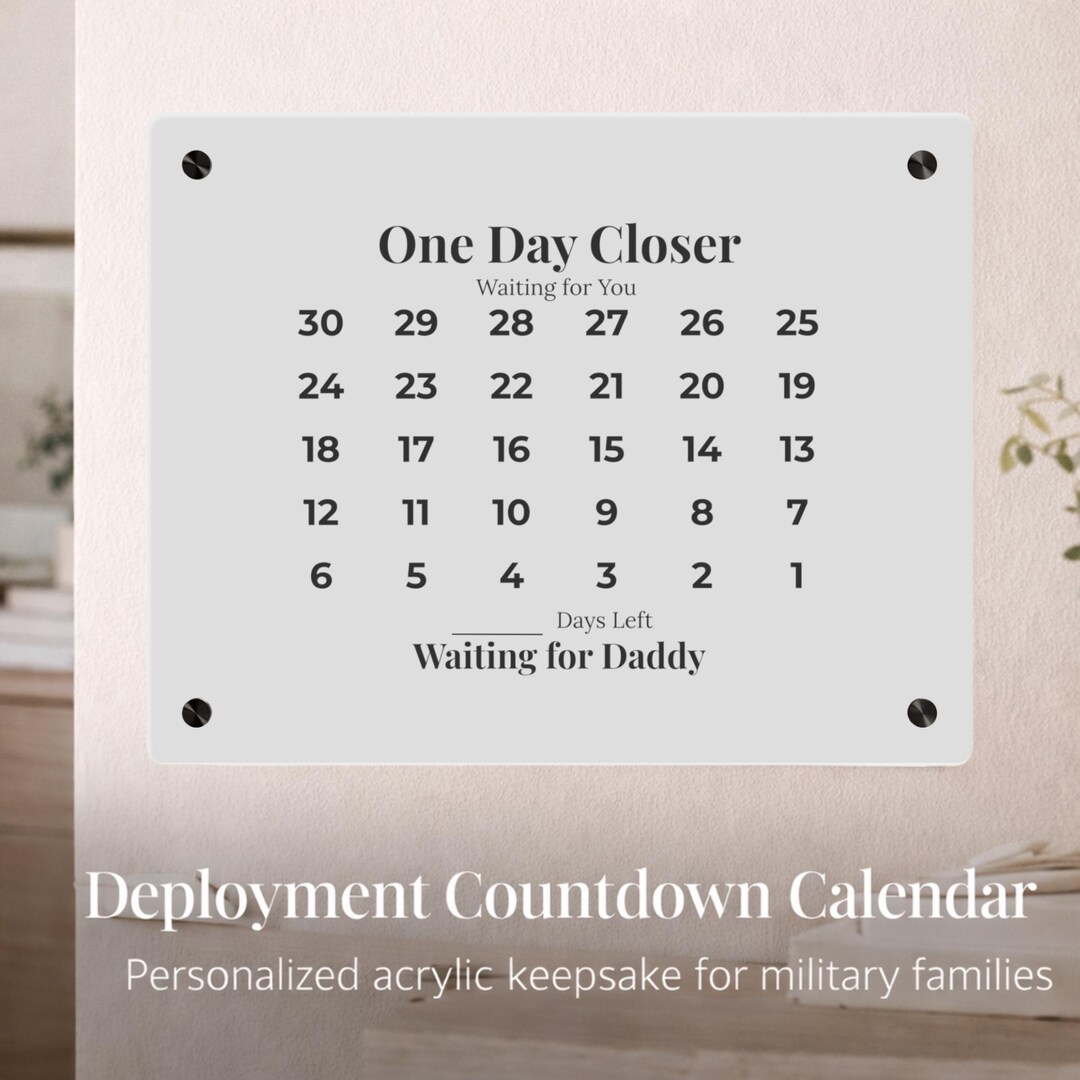 Deployment Countdown Calendar Military Family Gift Idea Homecoming Date ...