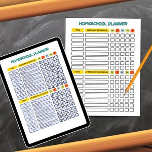 Homeschool Weekly Planner Printable Template Student Schedule Morning