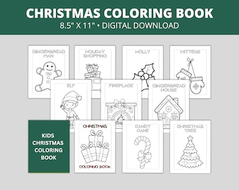 20-Page Christmas Coloring Book for Kids | Instant PDF Download | Toddler, Preschool, and Elementary | Fun Instant Download | 8.5" x 11" PDF
