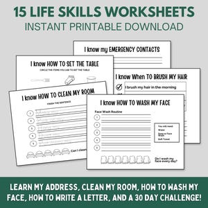 Life Skills Worksheets, 30-Day Challenge, Kids Activities, Parents, Teachers, & Caregivers