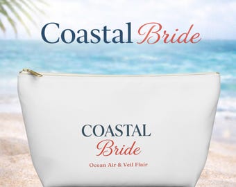 Pochette per il trucco della sposa, regalo per matrimonio in spiaggia, bomboniera per addio al nubilato, regalo per festa prematrimoniale, astuccio cosmetico da viaggio, pochette di bellezza per la luna di miele