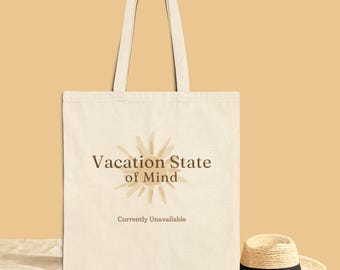 Borsa da viaggio in tela per la spiaggia, ideale per weekend fuori porta, vacanze estive, essenziale e alla moda, con design minimalista ed estetico.
