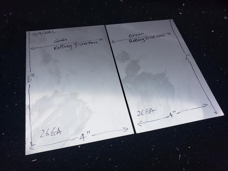 Weld Test Coupon Set of 2 4 X 6 304 Stainless Steel 16 18 20 22 24 26