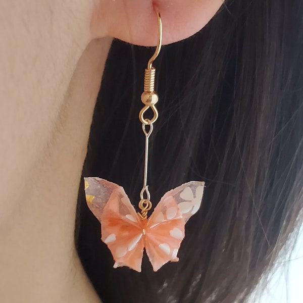 Cute Origami Butterfly Earrings, Butterfly Earrings Dangle,Valentines Day Gift Basket,Washi Paper Earrings, Engagement Gift, Gifts For Women