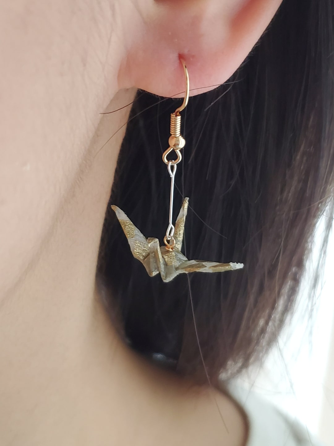 Origami Crane Earrings Paper Crane Earrings Stylish Dangle Etsy New