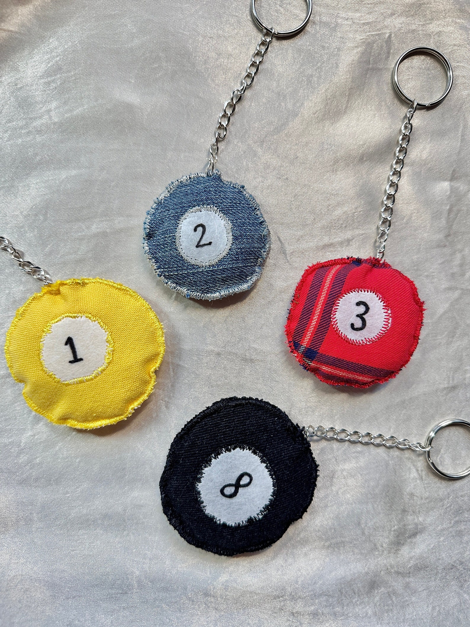 Handmade Puffy Pool Ball Keychains Billiard Ball Keychains Etsy
