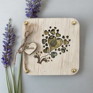 Personalised Money Holder, Custom Gift Wooden Money Holder With Name, Unique Engraved Card , Personalized Present , Cash Holder , Birthday
