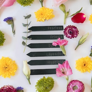 Personalised Engraved Slate Plant Marker - Garden Sign - Custom Text Herb Planter Plaque