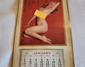 Calendario vintage de Marilyn Monroe de 1955, modelo "Golden Dreams". Fotografía de Tom Kelley.
