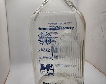 Botella de leche de vidrio Homestead Creamery A2A2 de 1/2 galón, Montañas Blue Ridge, Virginia