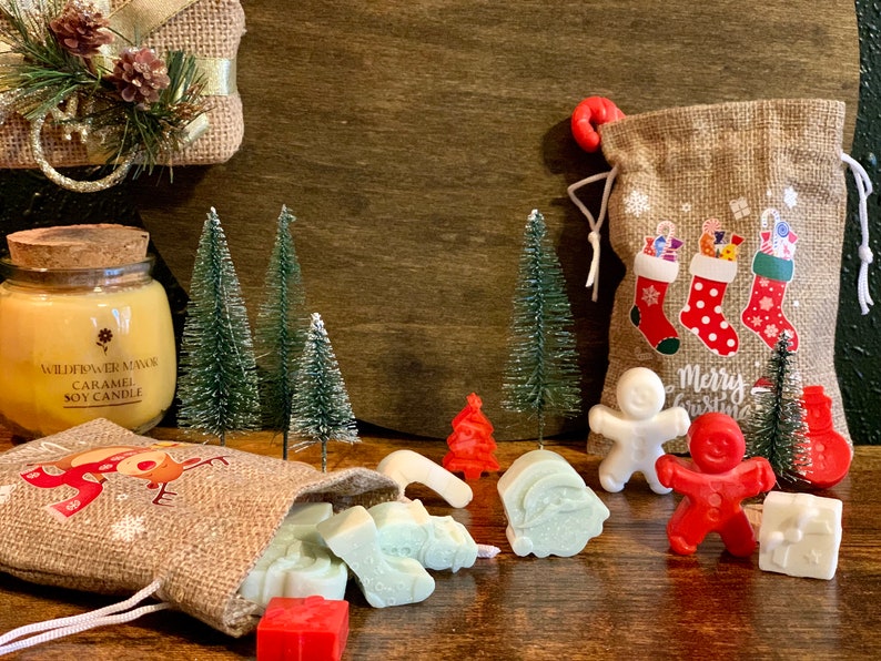Christmas Wax Melts • Gift Bag Included • Stocking Stuffers • choose ...