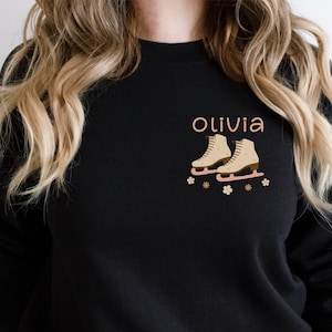 Personalized Figure Skater Sweatshirt, Custom Name Ice Skater Sweatshirt, Custom Ice Skating Gift, Christmas Gift for Figure Skater