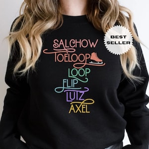Figure Skating Jumps Sweatshirt, Figure Skating Sweatshirt, Ice Skating Sweatshirt, Gift for Figure Skater, Gift for Figure Skater Coach