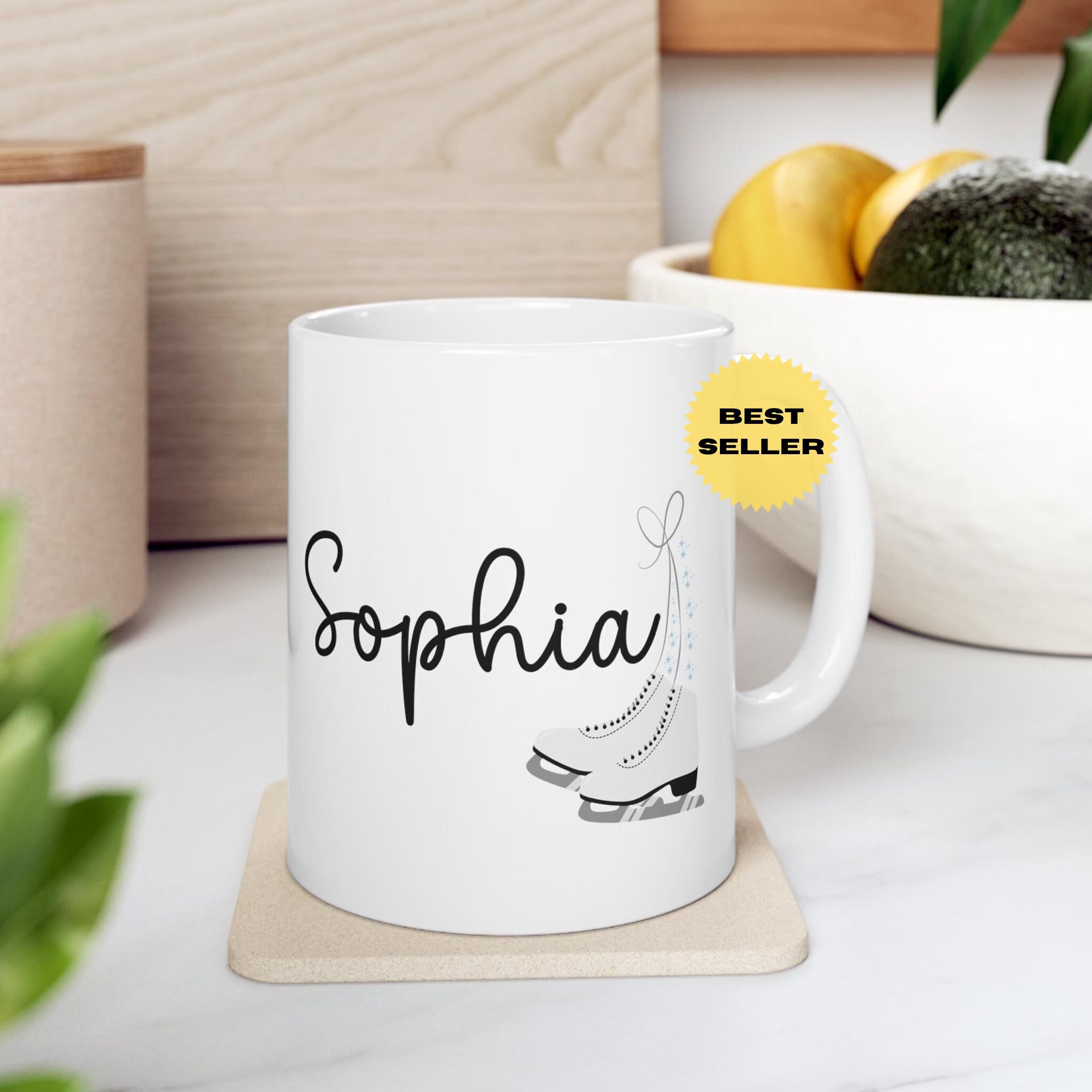 Personalized Name Figure Skating Coffee Mug, Custom Figure Skater Mug