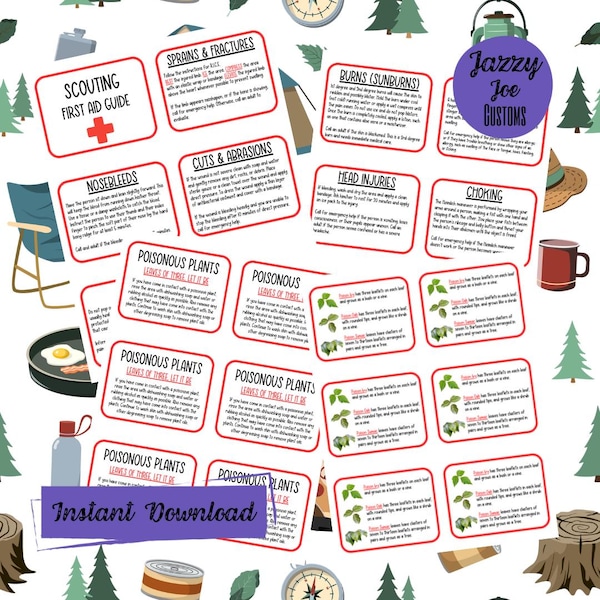 Guía de Primeros Auxilios y Plantas Venenosas para Scouts (8.5"x11") PDF - Botiquín de Primeros Auxilios - Insignia de Primeros Auxilios - Descarga Instantánea - Archivo Digital
