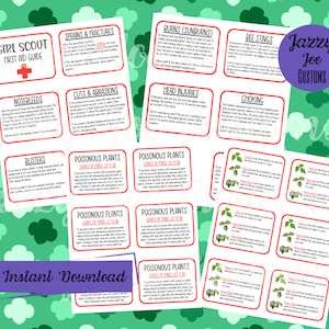 Guia de primeiros socorros e plantas venenosas para escoteiras 8,5 "x 11" PDF - Kit de primeiros socorros - Crachá de primeiros socorros brownie - Download instantâneo - Arquivo digital