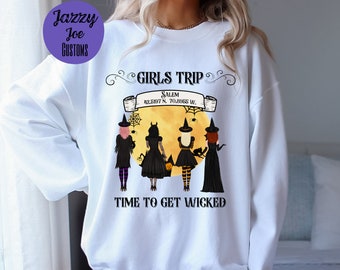 Girls Trip Time to Get Wicked Salem Massachusetts png/jpg - Witches - Halloween - Spooky - Haunts - Digital File - Cricut - Silhouette