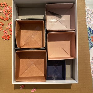 Paper Boxes, Puzzle organization, puzzle bakjes, small paper boxes, small items organisers