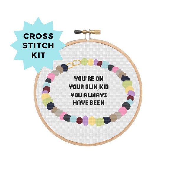 You're On Your Own Kid Cross Stitch Kit - DIY Easy Modern Counted Cross Stitch - YOYOK Taylor Swift