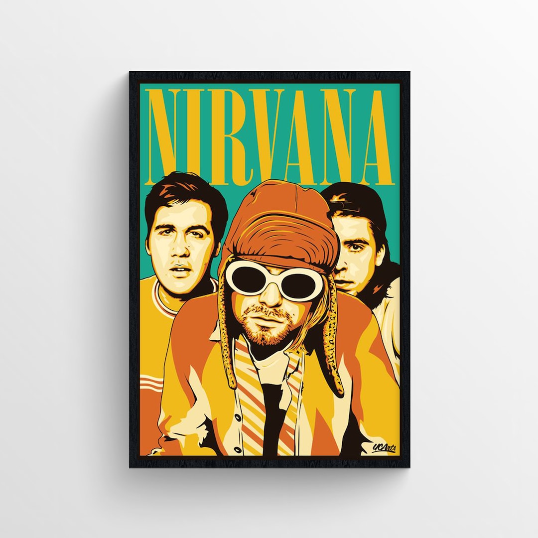 Nirvana Poster Kurt Cobain Poster Rock Poster Kurt Cobain Etsy