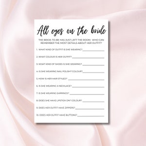 All Eyes On The Bride | Bridal Shower Game | Wedding Shower Game | Printable Game | Digital Bridal Shower Game | Instant Download
