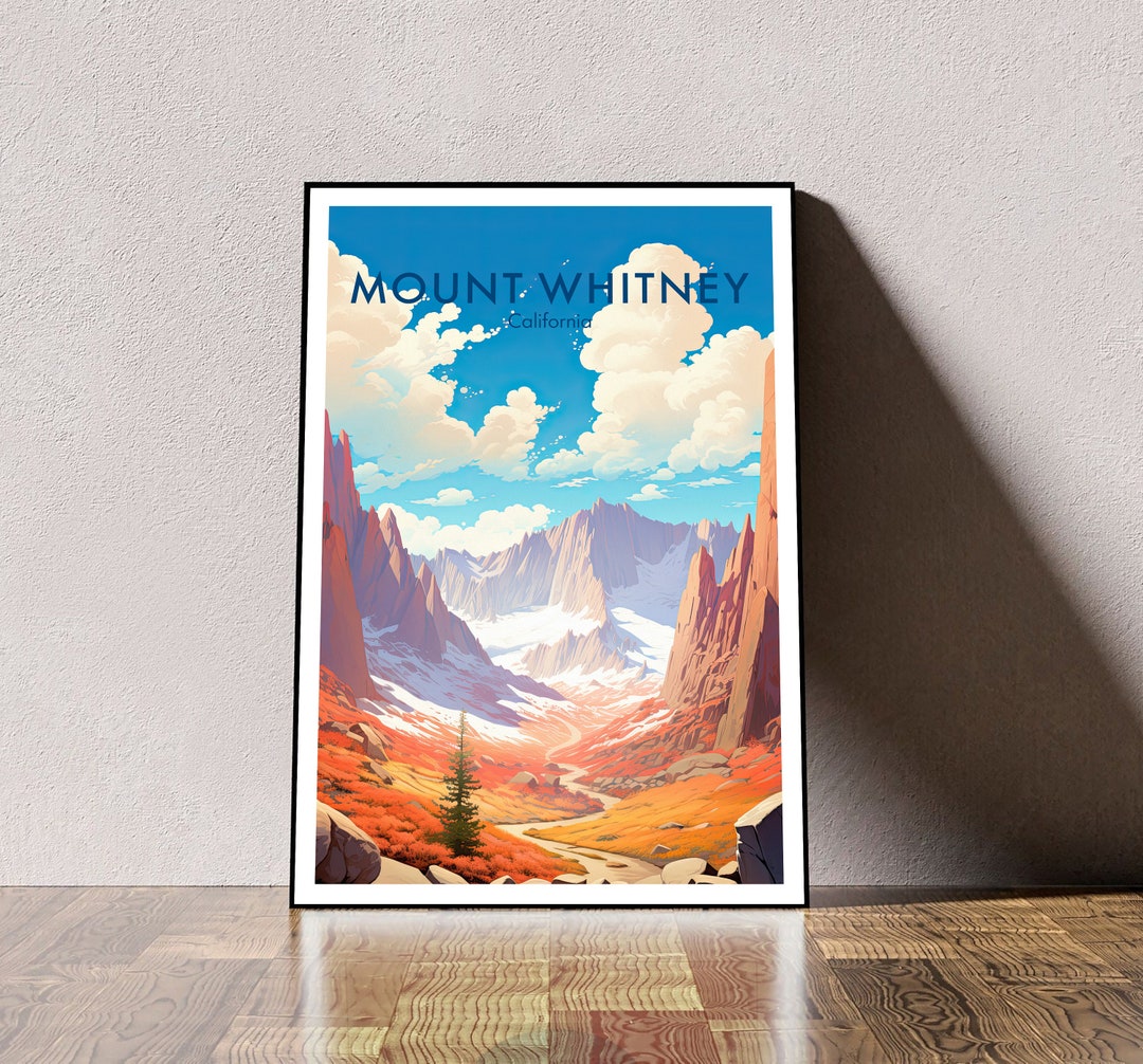 Mount Whitney Travel Poster Mount Whitney Print California - Etsy