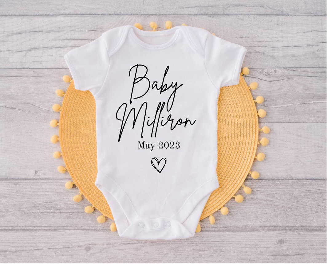 Custom Baby Announcement Personalized Baby Bodysuit - Etsy