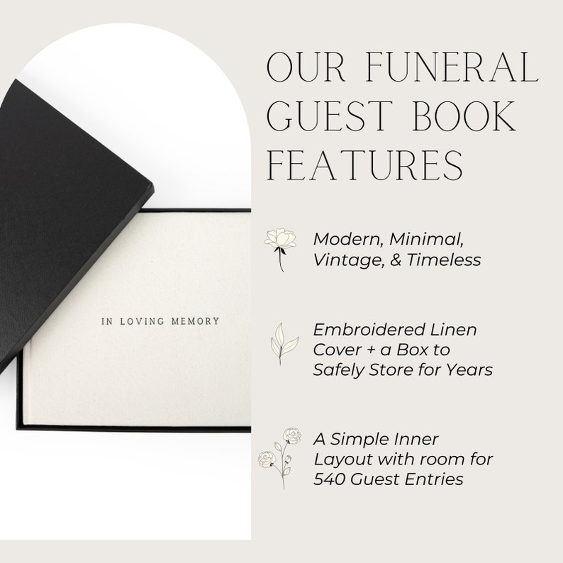 Memorial Guest Book and Funeral Guest Book for Celebration of Life in