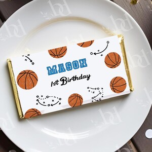 Basketball 1st Birthday Chocolate Wrapper Template (Digital Download)