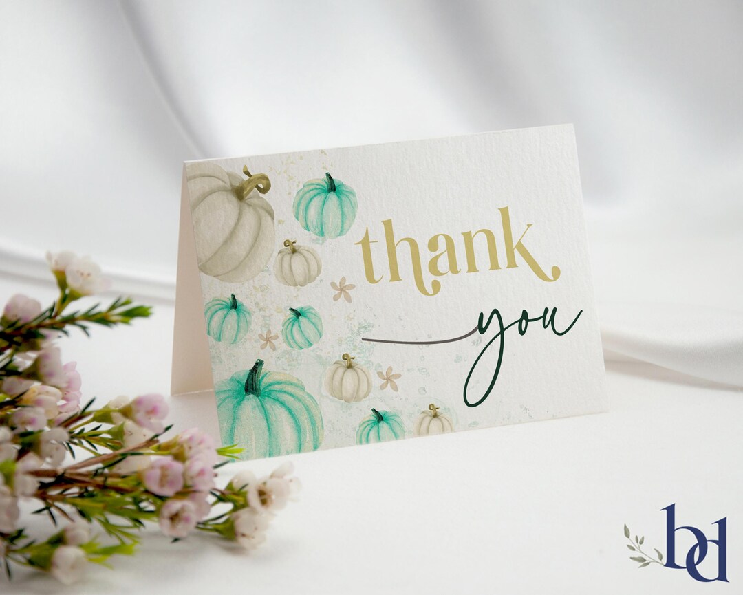 Little Pumpkin Thank You Card Template, Editable &amp; Printable Autumn ...