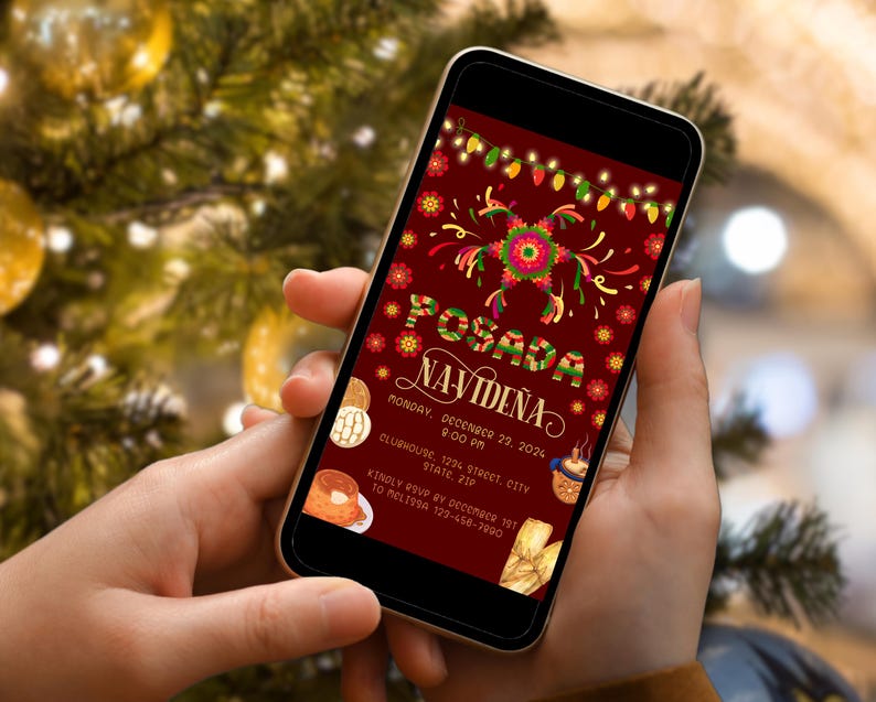 Posada Navideña Invitation Template Editable Printable Mexican