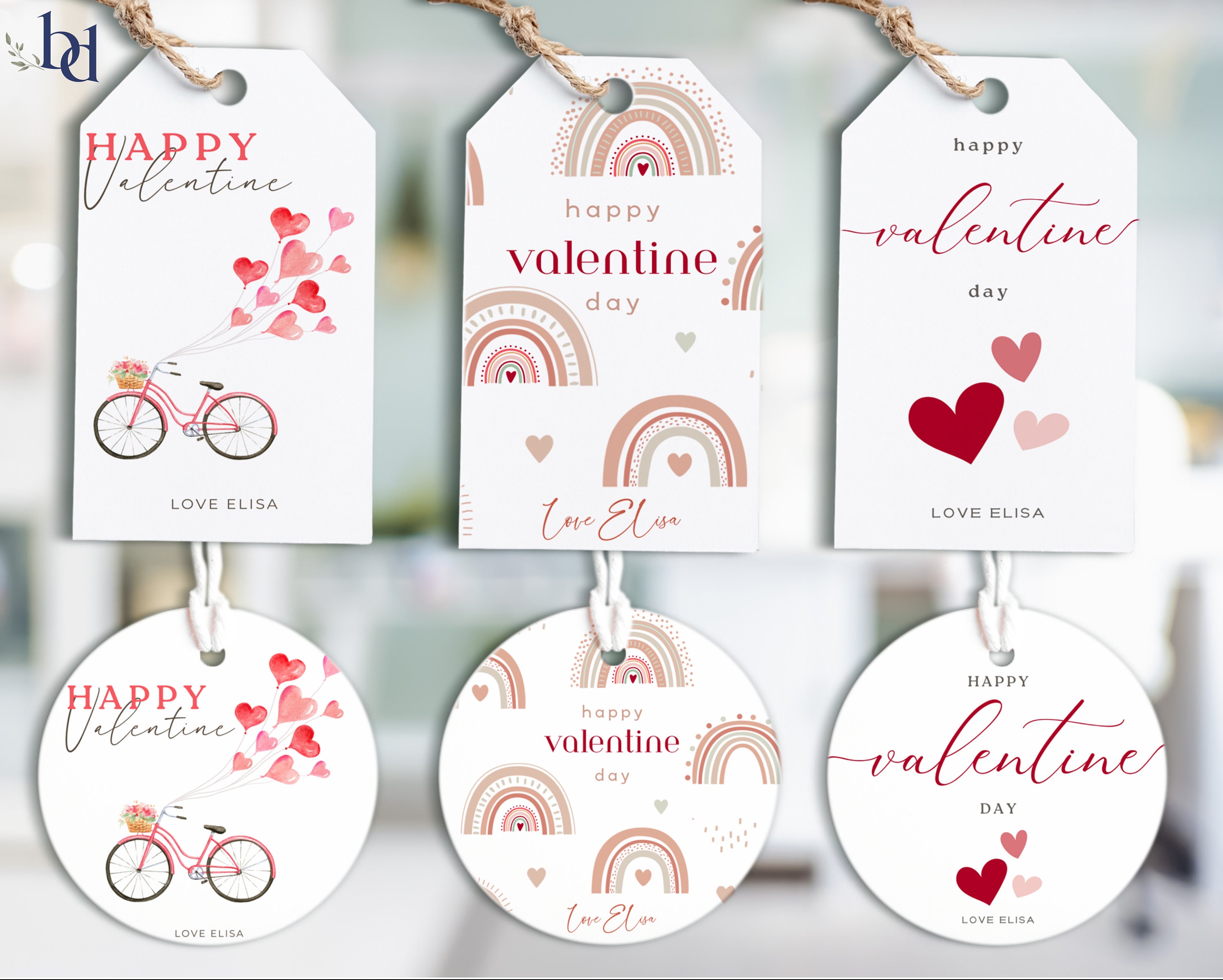 happy valentines day tags druckbar und bearbeitbar, valentinstag