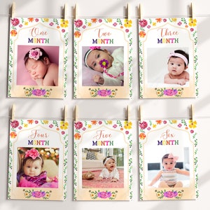Mexican First Year Photos templates, Printable & Editable Mexican 1st Birthday Monthly Photo Banner, First Birthday decor, Digital Download