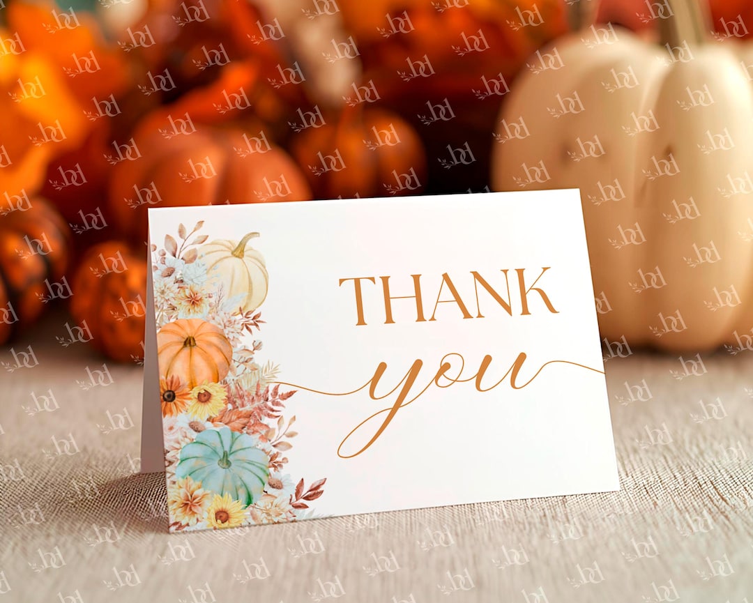 Little Pumpkin Thank You Card Template, Editable &amp; Printable Fall Baby ...