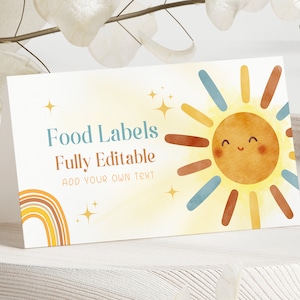 Baby shower, tarjetas de lugar, paquete, Aquí viene el hijo, juegos de baby shower, eres mi sol, regalos de baby shower, niño, suministros para fiestas