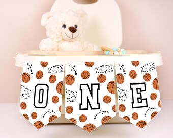 Basketball First Birthday High Chair Banner, Sport Decor (Digital download)