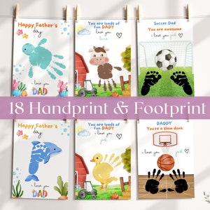 Cadeau empreinte de pas de bébé (18 modèles), cadeau fête des pères, cadeau empreinte de main pour papa, téléchargement numérique