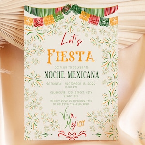 Lest Fiesta Mexicana Invitation Template, Mexican National Holiday Invite, Printable & Editable template Evite, 3 sizes, Digital download