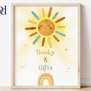 Baby shower, Books & Gifts, Here comes the son, Custom Sign, You are my sunshine, Baby shower favors, bundle, baby boy, digital download.