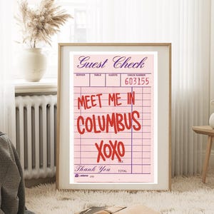 Ohio State Universität Poster: Treffen Sie mich in Columbus, College Studentenwohnheim Dekor (digitaler Download)