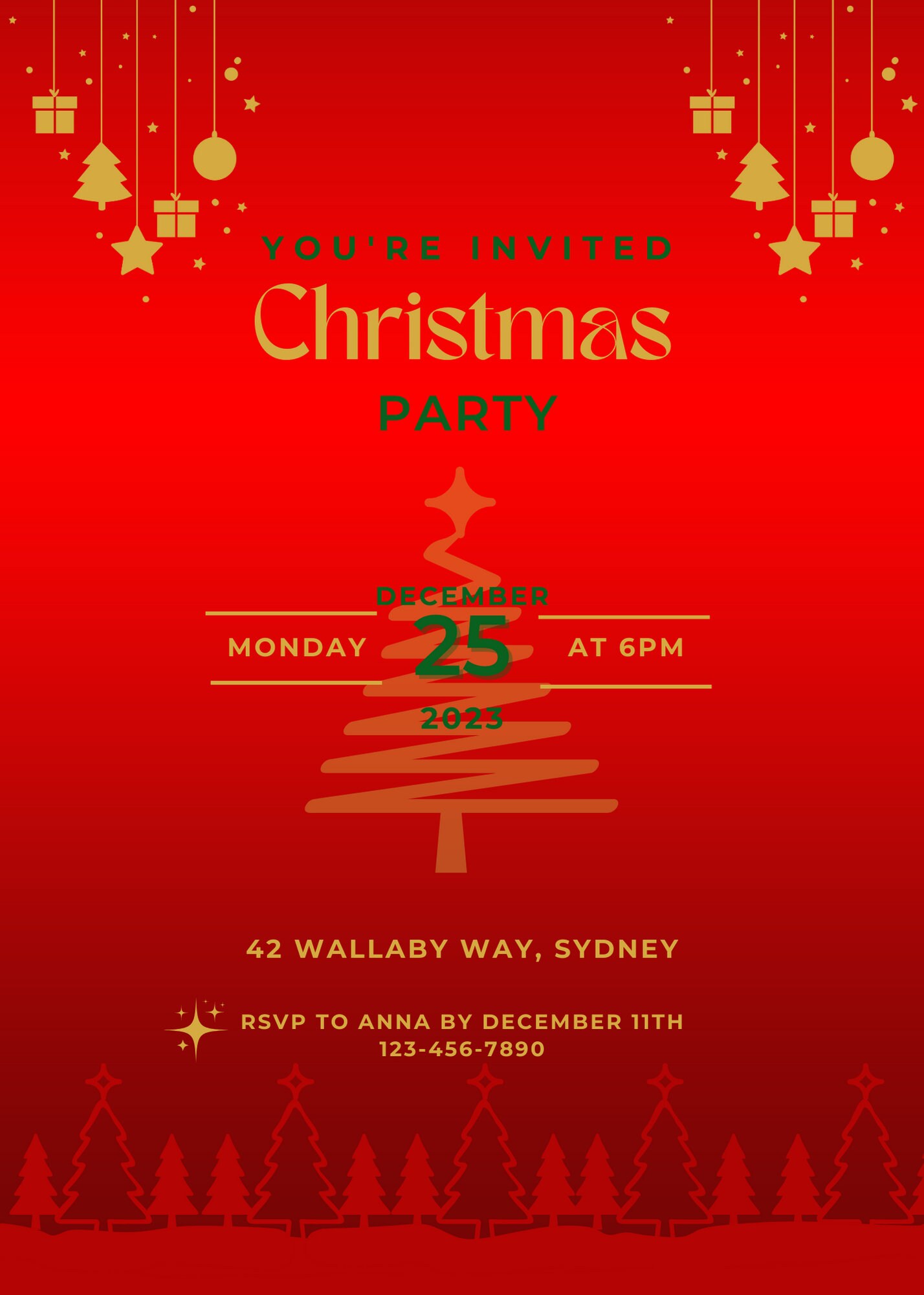 Editable christmas party invitation template made in canva etsy