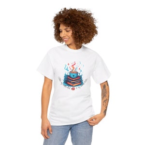I like my coffee hot and my books hotter Unisex Heavy Cotton Tee
