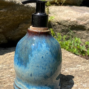 Pottery Soap Bottle Dispenser, 8 Ounce, Lotion Dispenser, Soap Pump, Lotion Pump, Ceramic Soap Dispenser, Bathroom Decor, Soap Dispenser