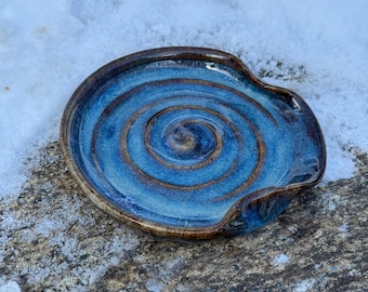 Reposacucharas de cerámica hecho a mano, decoración rústica de cocina, hecho en Adirondack