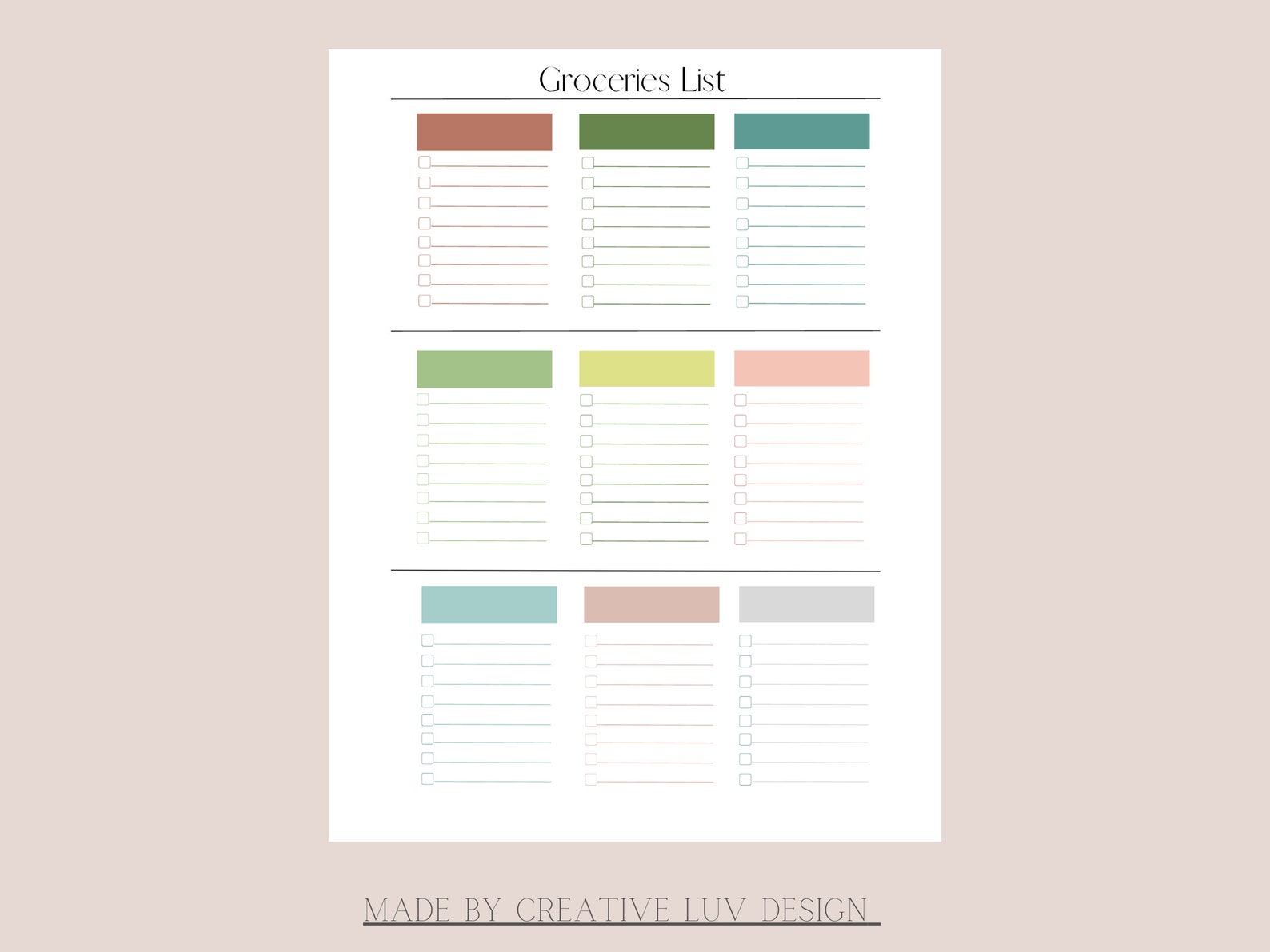 Colorful Printable Menu Download and Weekly Menu Planner Template ...
