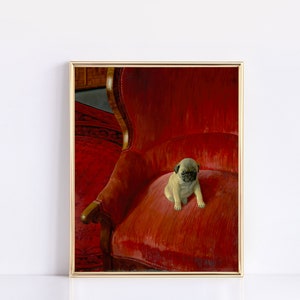 Siegfried c. 1921 | Thomas Heine Wall Art | Vintage Pug Art | Dogs in Fine Art | Famous German Artwork | Gift for Pug Lovers