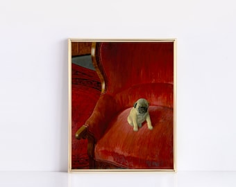 Siegfried c. 1921 | Thomas Heine Vintage Pug Wall Art | Dogs in Fine Art Paintings | Vintage German Artwork | Fine Art Print