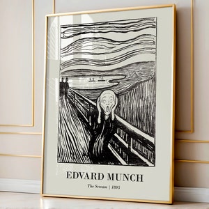 Edvard Munch Poster | Edvard Munch Wall Art | Vintage Scream Poster | Neutral Home Decor | The Scream Painting | Fine Art Poster